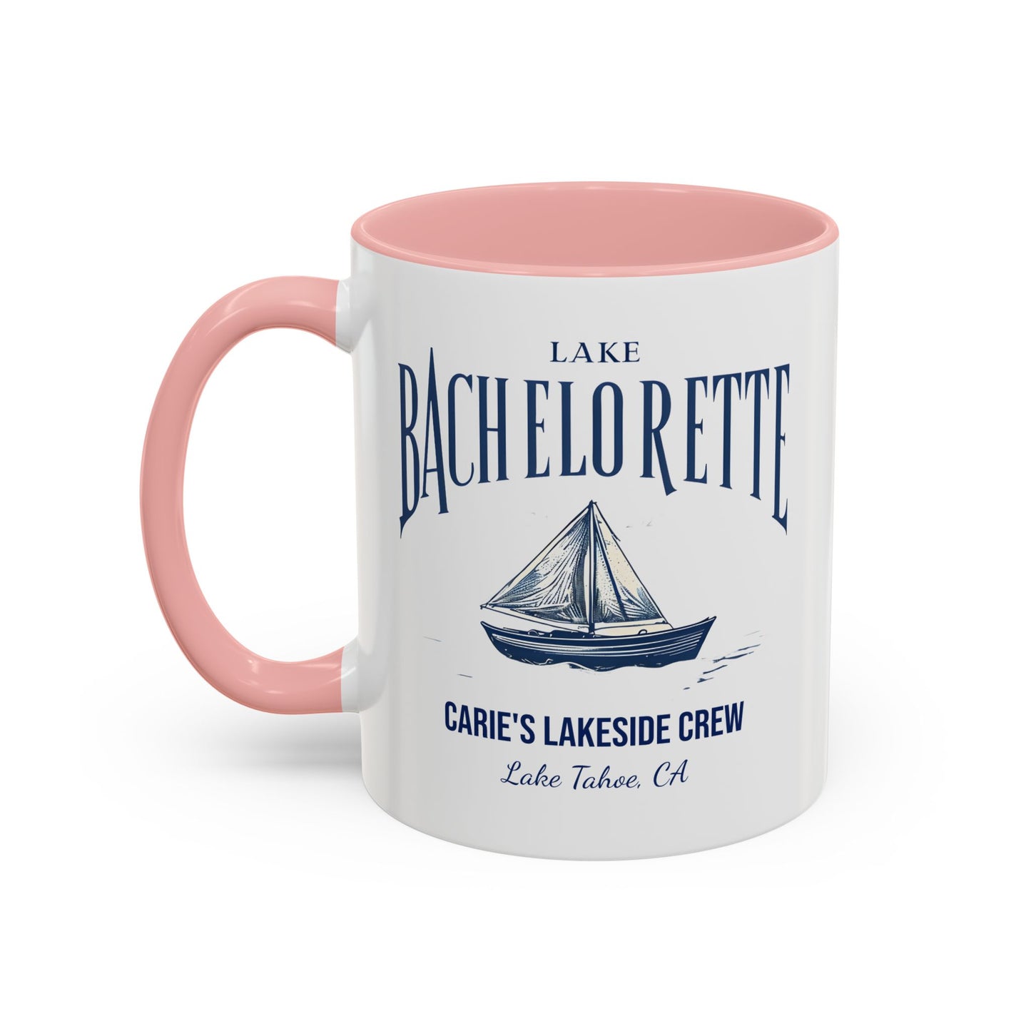Let's Get Nauti Personalized Accent Coffee Mug, Sail Boat Hen Party Favor, Bachelorette Cruise, Bride Tribe, Camp Bach Gift