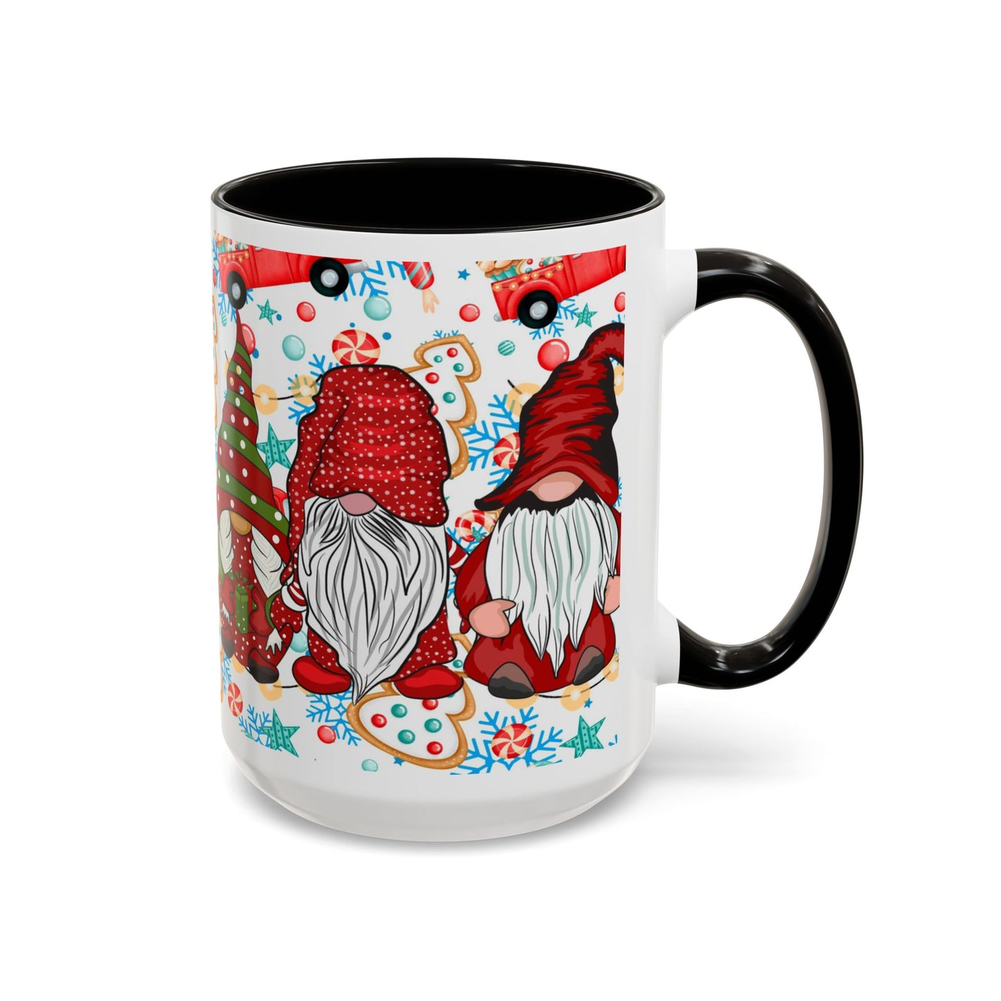 Gingerbread Christmas Gnome Mug with Cookies and Candy, Cute Holiday Coffee Cup, Festive Gnome Lover Gift, Winter Hot Cocoa Mug, Holiday Kitchen Drinkware