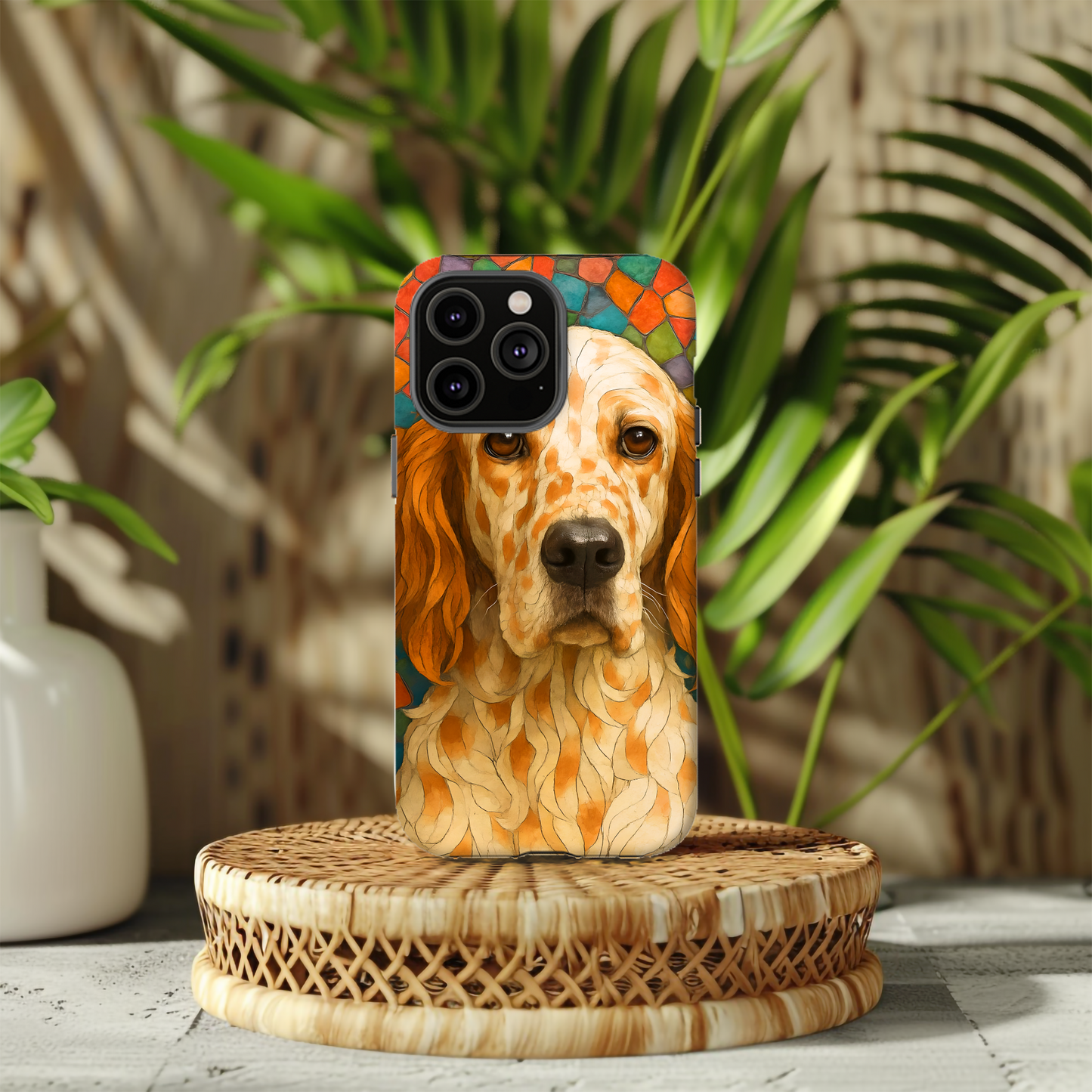 English Setter Mosaic Phone Case, Irish Setter, Dog Phone Case, iPhone Dog Case, Dog iPhone Case, Dog Lover Gift