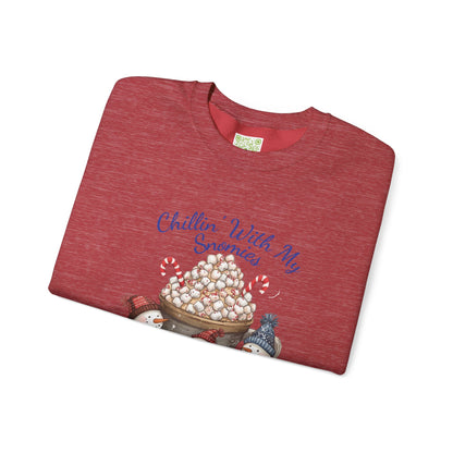 Chillin with my Snomies Sweatshirt, Snowman Apparel, Funny Snowman Shirt, Cute Snowman, Let It Snow, Snowman Lover Gift