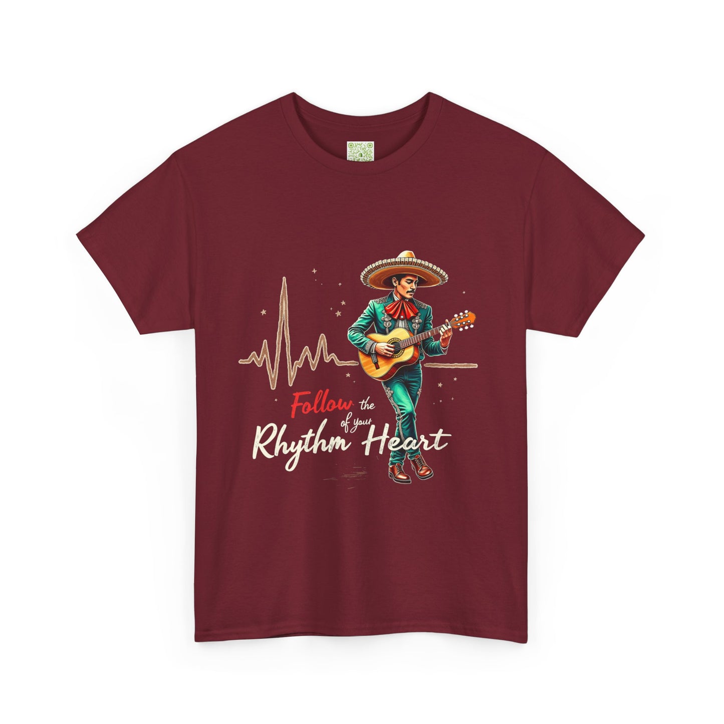Viva la Vida Follow the Rhythm Heart Tee, Mexican Pride, Musical Vibe Tee, Mexican Pride Shirt, Concert Attire, Casual T-Shirt