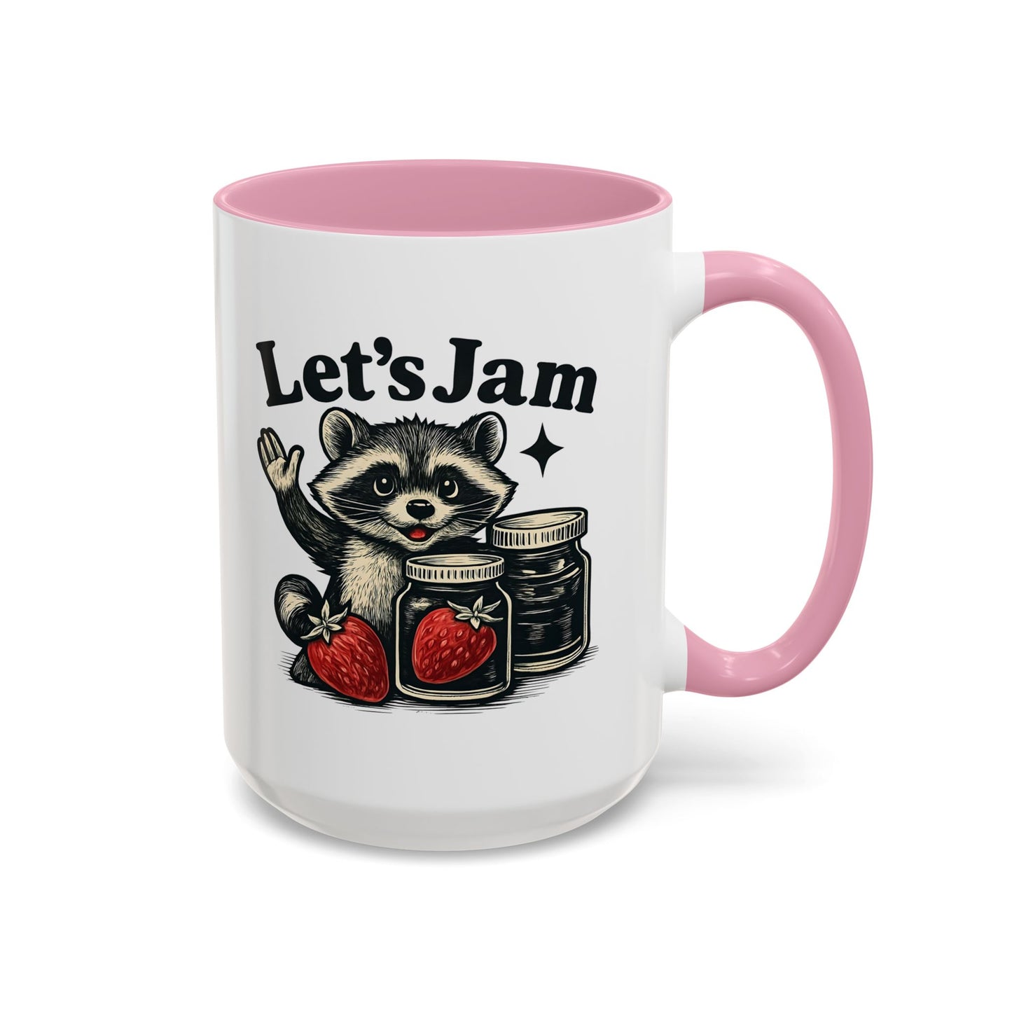 Racoon Mug, Racoon Gifts, Let's Jam Coffee Mug, Strawberry Mug, Cute Summer Mug, Raccoon Strawberry Mug, Funny Raccoon Mug, Trending Now