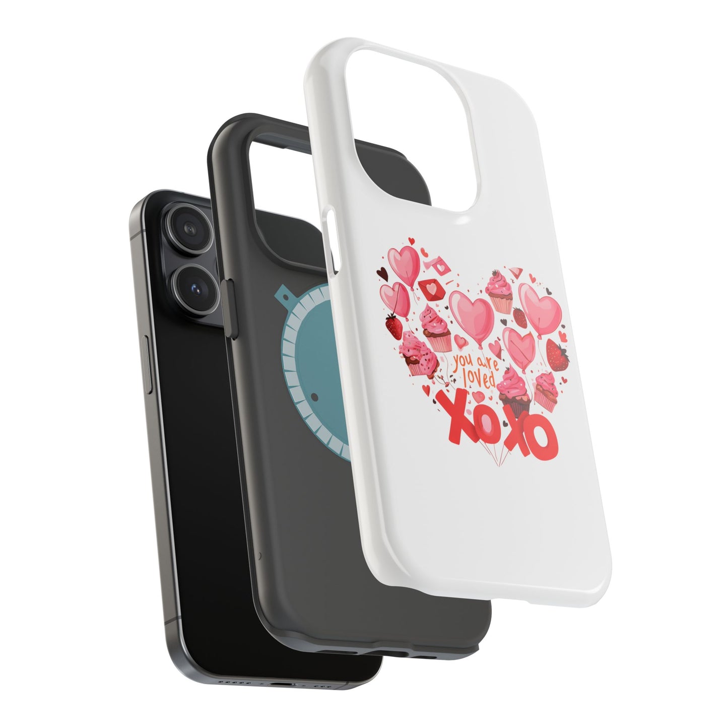 Valentine's Day Magnetic Tough Cases, Cute Phone Cover, Gift for Her, Love Heart Design, Personalizable Tech Accessory