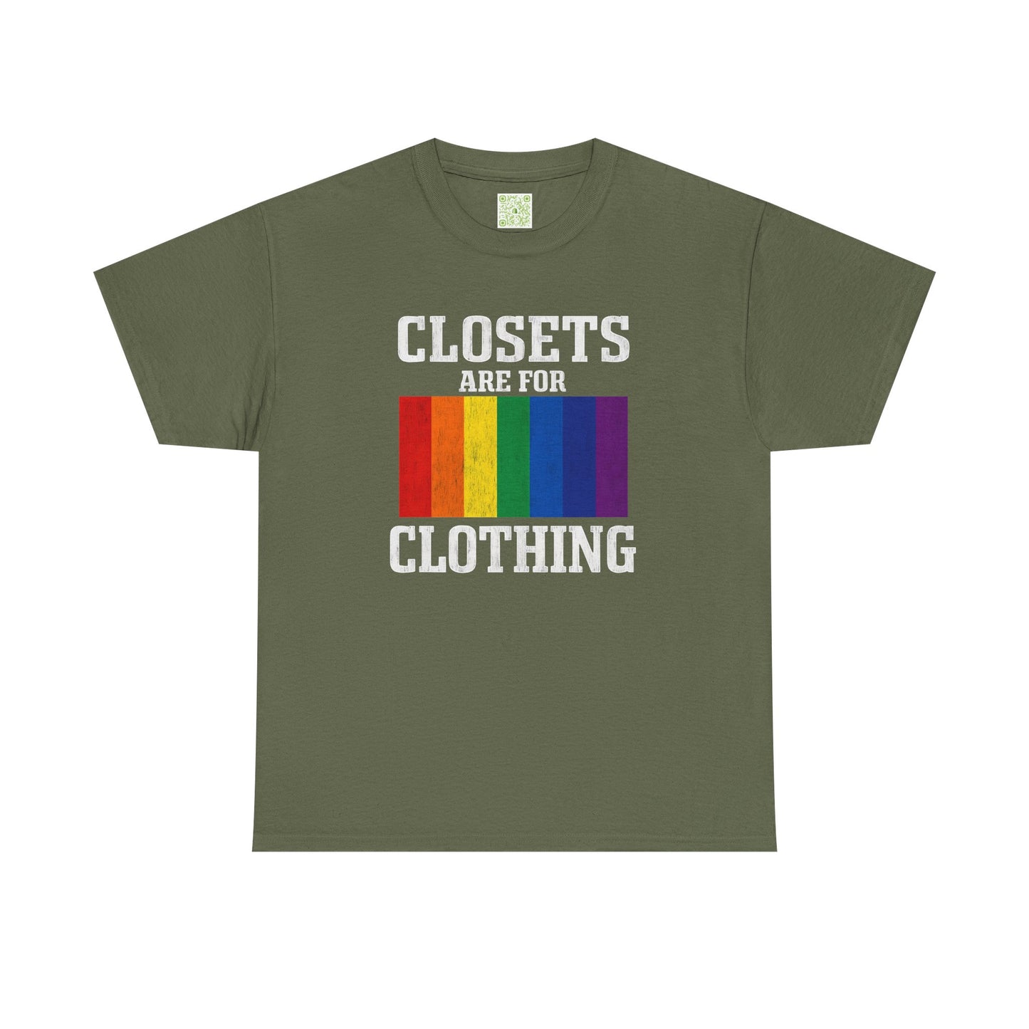 LGBTQ Pride Unisex Tee, Closets are for Clothing Shirt, Rainbow Pride Shirt, LGBTQ Apparel, Pride Parade Tee, LGBTQ Supporter Gift