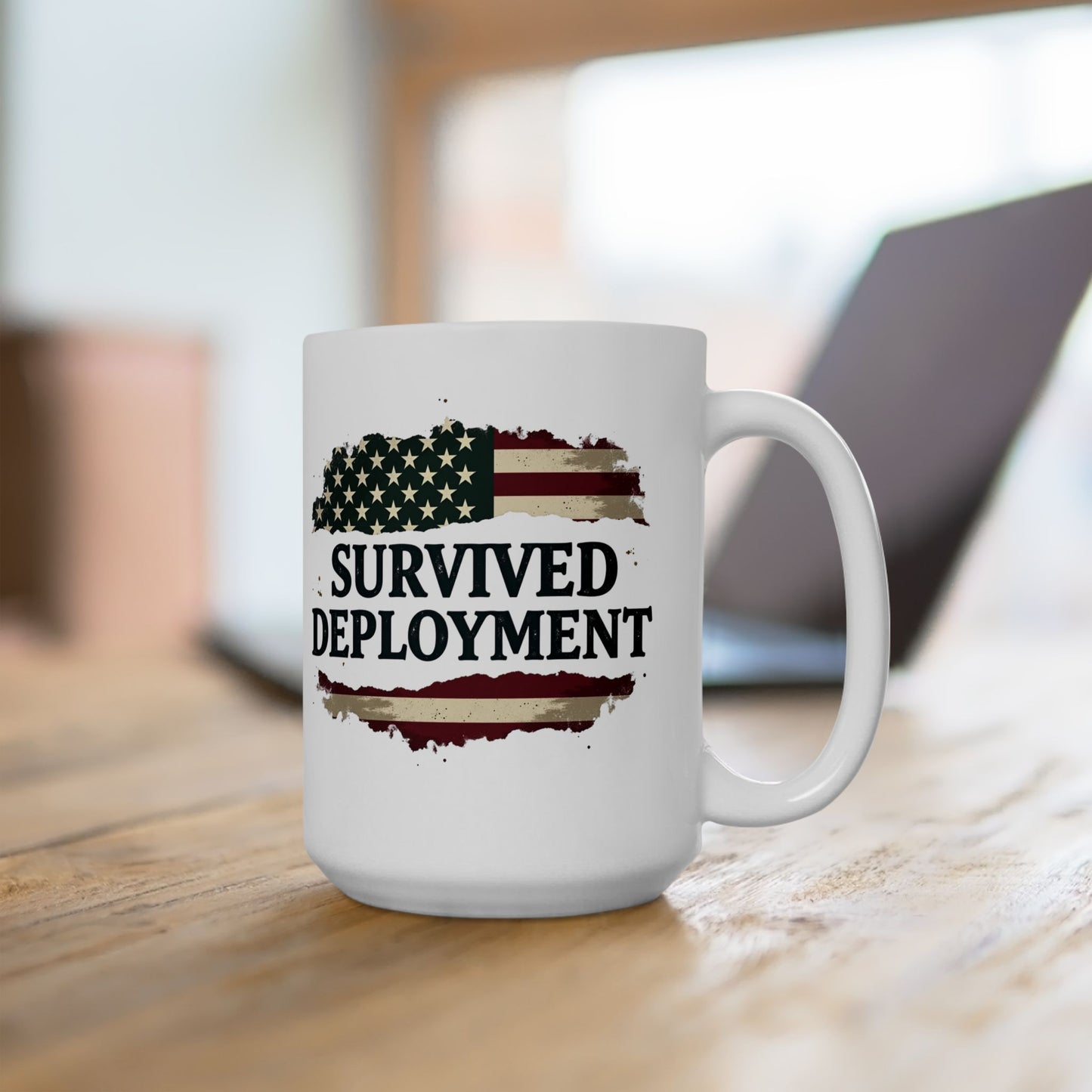 National Guard Survived Deployment Flag Mug, Army National Guard, Veteran Appreciation Gift, Military Coffee Cup