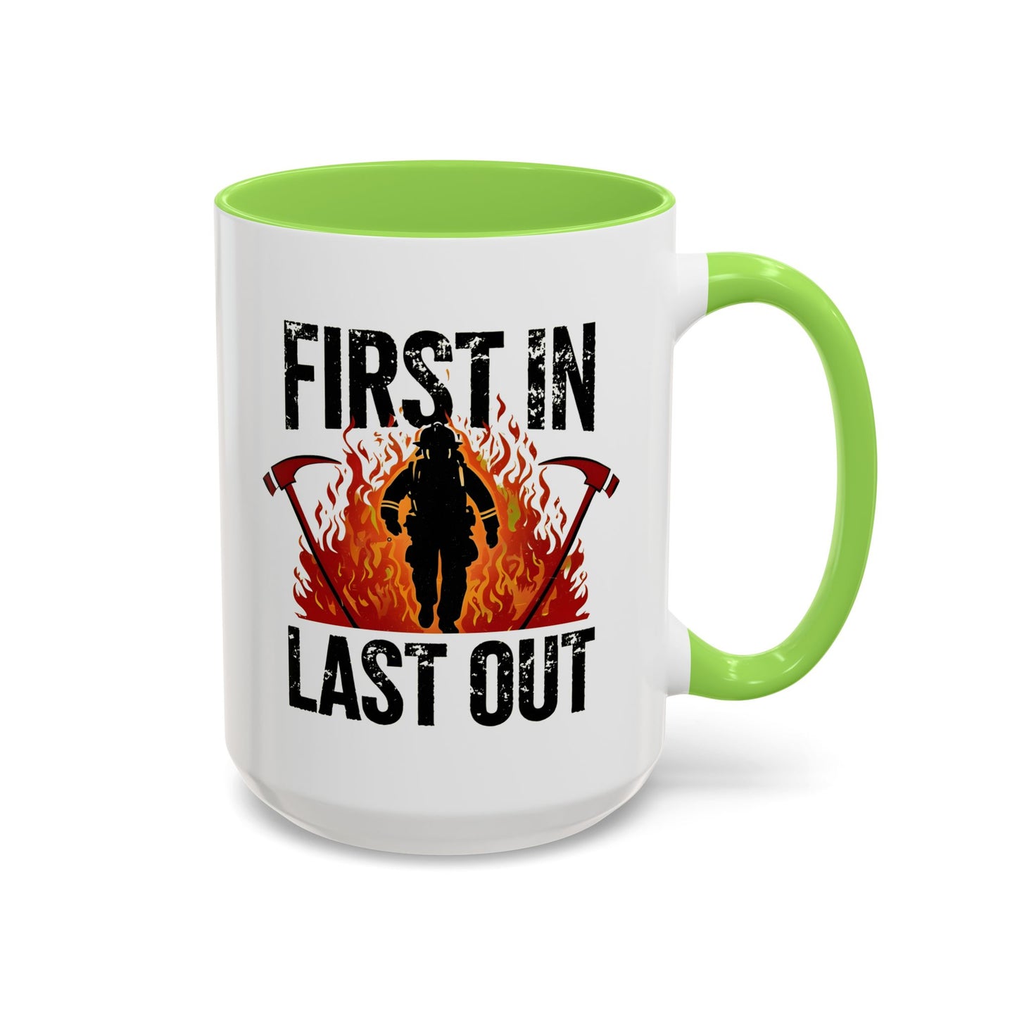 Firefighter First In Last Out Mug, Female Firefighter Gift, Firefighter Wife Mug, Thin Red Line, Firefighter Gift