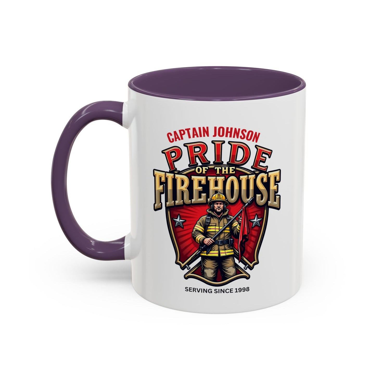 Personalized Pride of the Firehouse Shield Mug, Fire Department, Fire Fighter Gift, Firefighter Mug, Firefighter Dad Gift