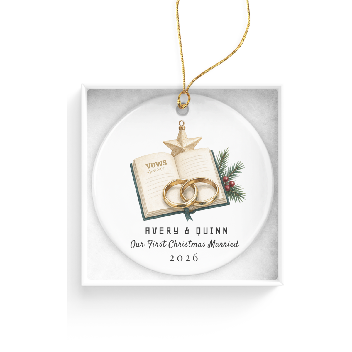 DESIGN D - First Christmas Married ornament