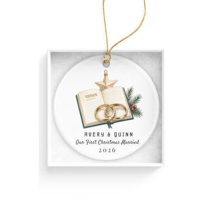 DESIGN D - First Christmas Married ornament
