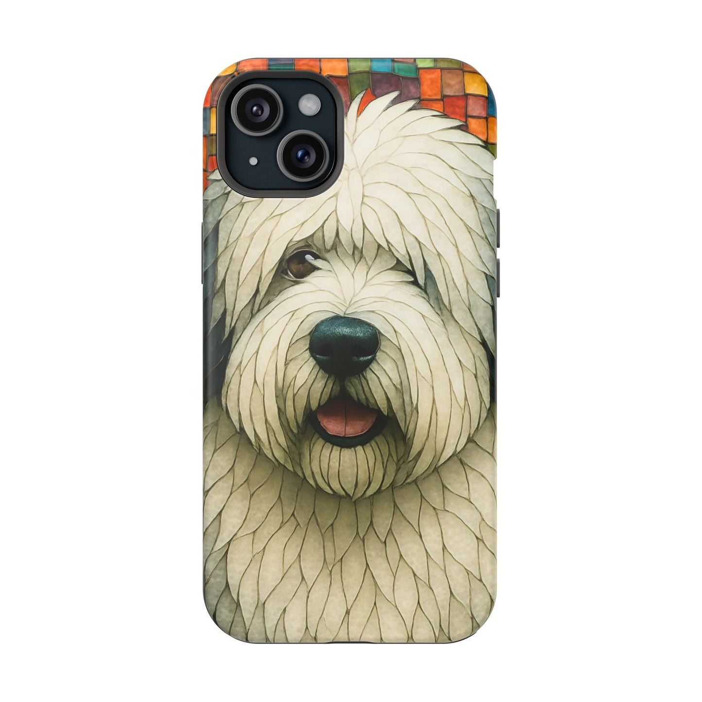 Old English Sheepdog Mosaic Phone Case, English Sheepdog iPhone Case, Dog Phone Case, Dog Lover Gift, Cute Dog Cover