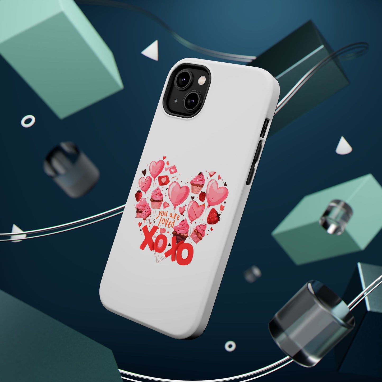 Valentine's Day Magnetic Tough Cases, Cute Phone Cover, Gift for Her, Love Heart Design, Personalizable Tech Accessory