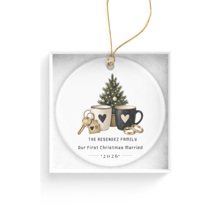 DESIGN F - First Christmas Married ornament