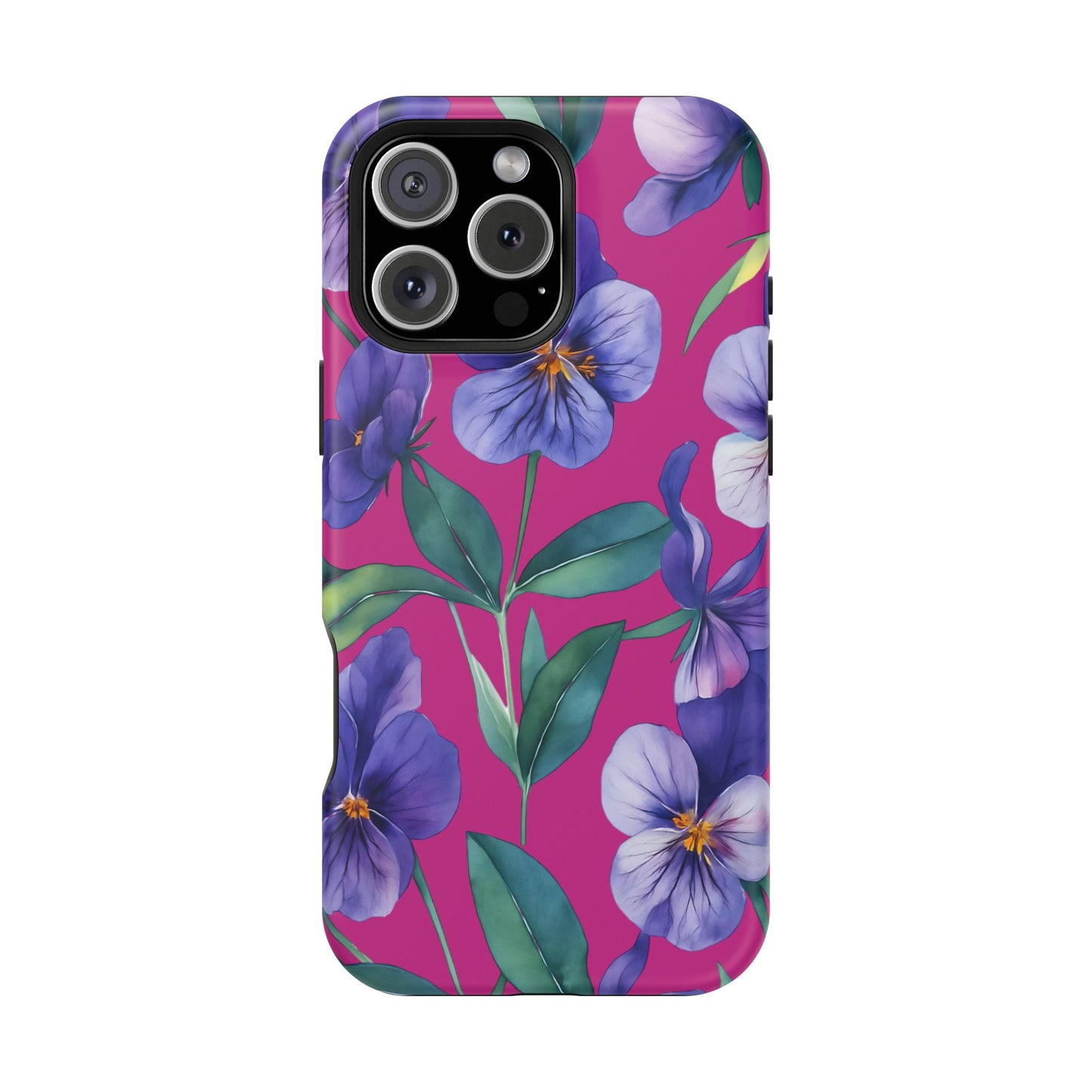 African Violet Floral Magnetic Tough Case, Summer Iphone Case, Wildflower Case, Flower Phone Cover, Stylish Phone Case