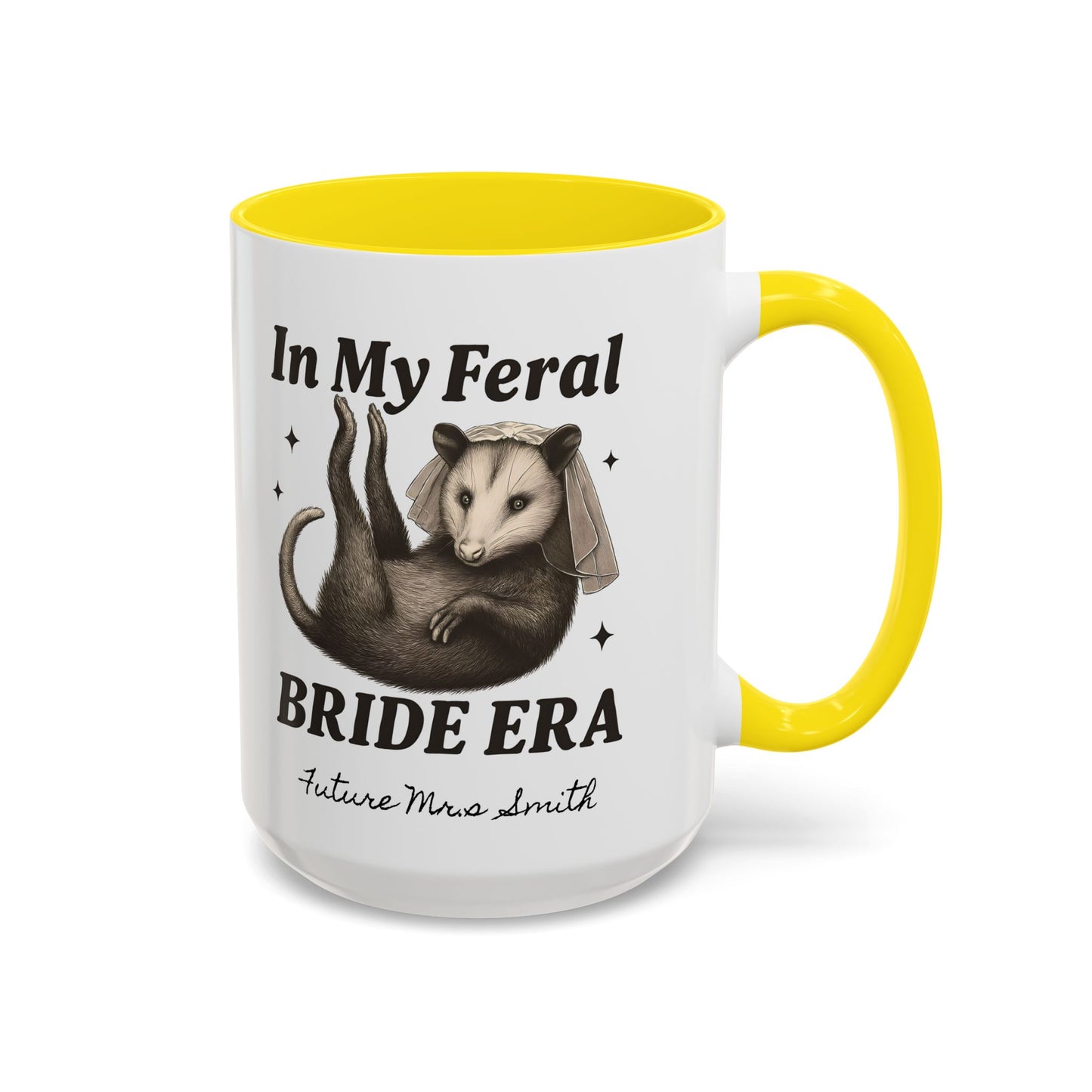 Feral Bride Era Coffee Mug, Funny Bride Mug, In My Feral Era Mug, Opossum Bride Mug, Bride Gift Idea, Quirky Bride Gift
