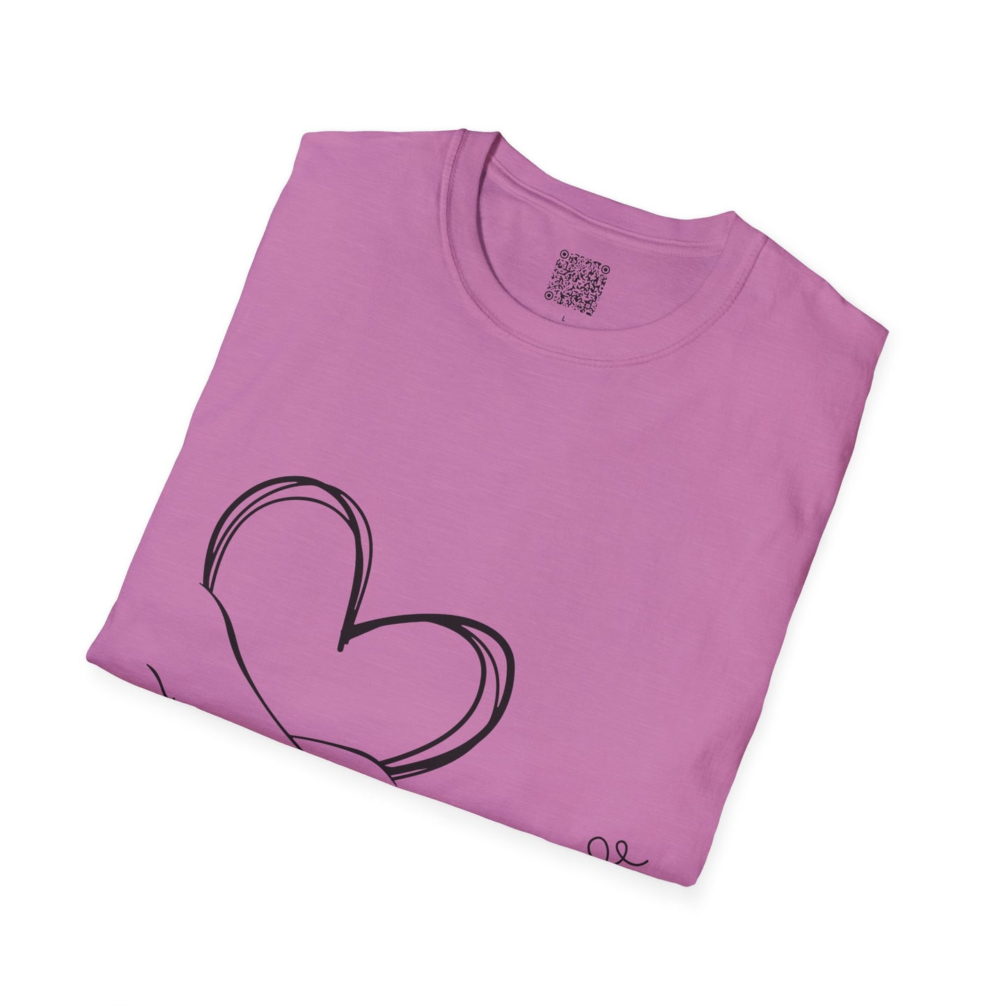 Paw in Hand Love Unisex Softstyle T-Shirt - Hand-Drawn Love Design