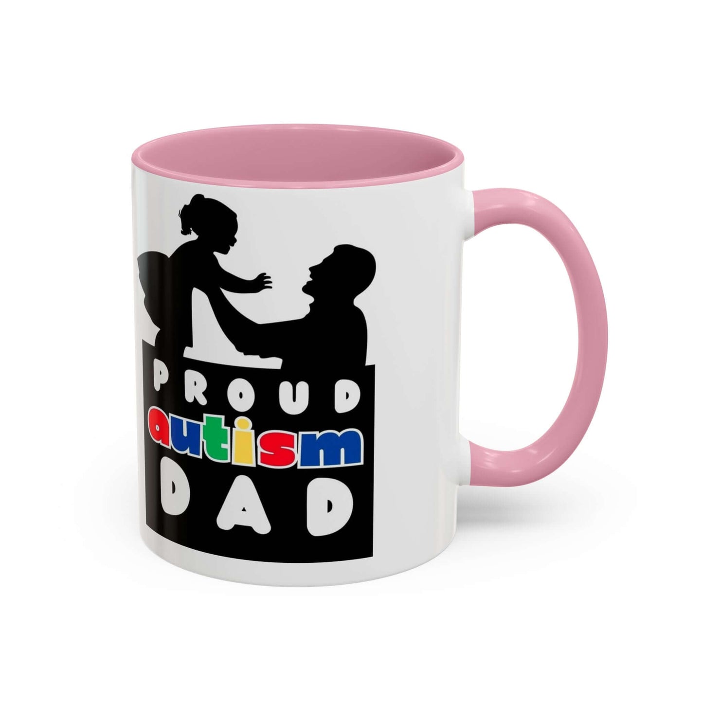 Autism Dad Multi Color Mug, Autism Spectrum Disorder, Neurodiversity Pride Merch, Autism Awareness, Inclusion Matters