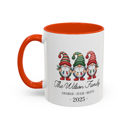 gnome mug, Personalized Family Gnome Christmas Mug, Custom Family Name 2025 Coffee Cup, Cute Holiday Gift for Family, Christmas Gnome Mug Keepsake