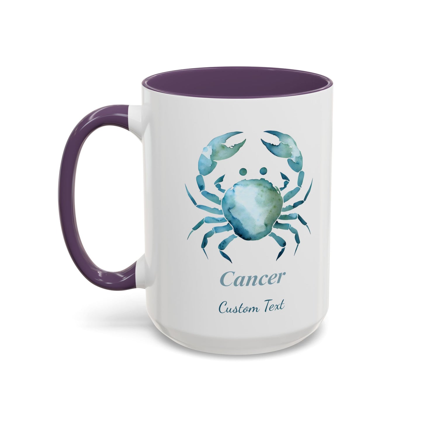 Personalized Cancer Zodiac Accent Coffee Mug, Zodiac Mug, Astrology Mug, Birth Month, Cancer Zodiac Gift, Custom Gift
