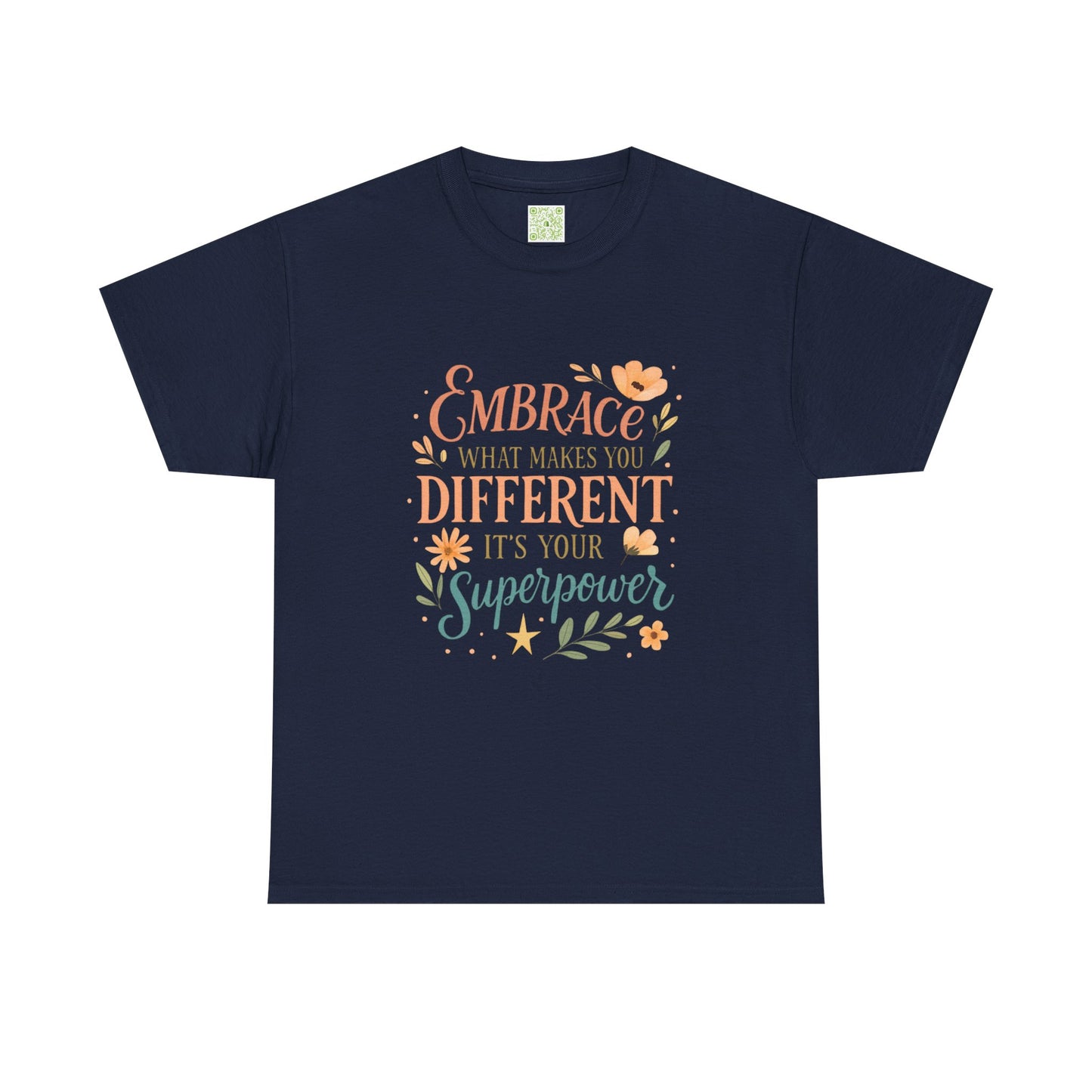 Type 4 Embrace What Makes you Different its your Superpower Tee, Unisex Cotton Shirt for Self-Expression, Gift for Kids, Unique Style Tee