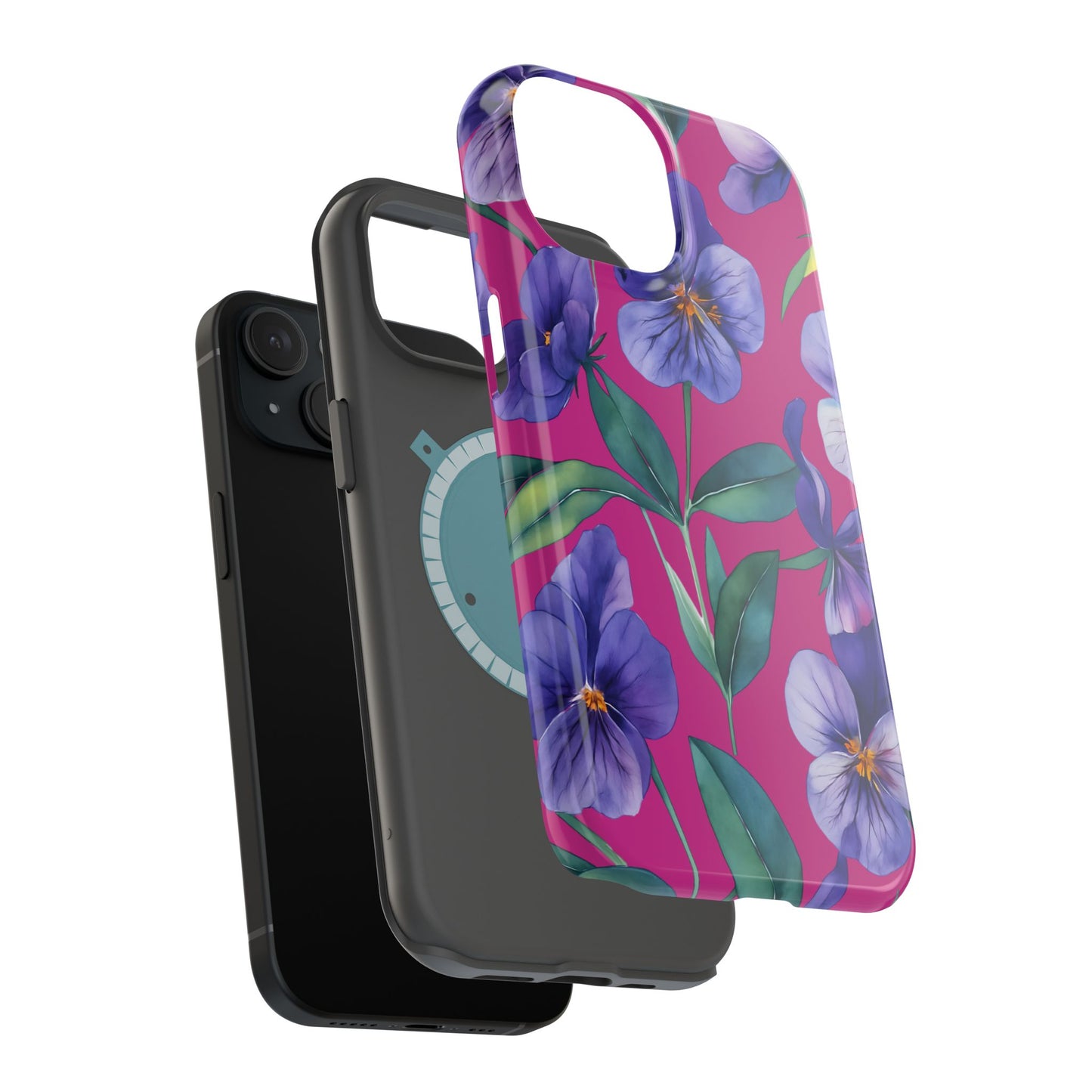 African Violet Floral Magnetic Tough Case, Summer Iphone Case, Wildflower Case, Flower Phone Cover, Stylish Phone Case