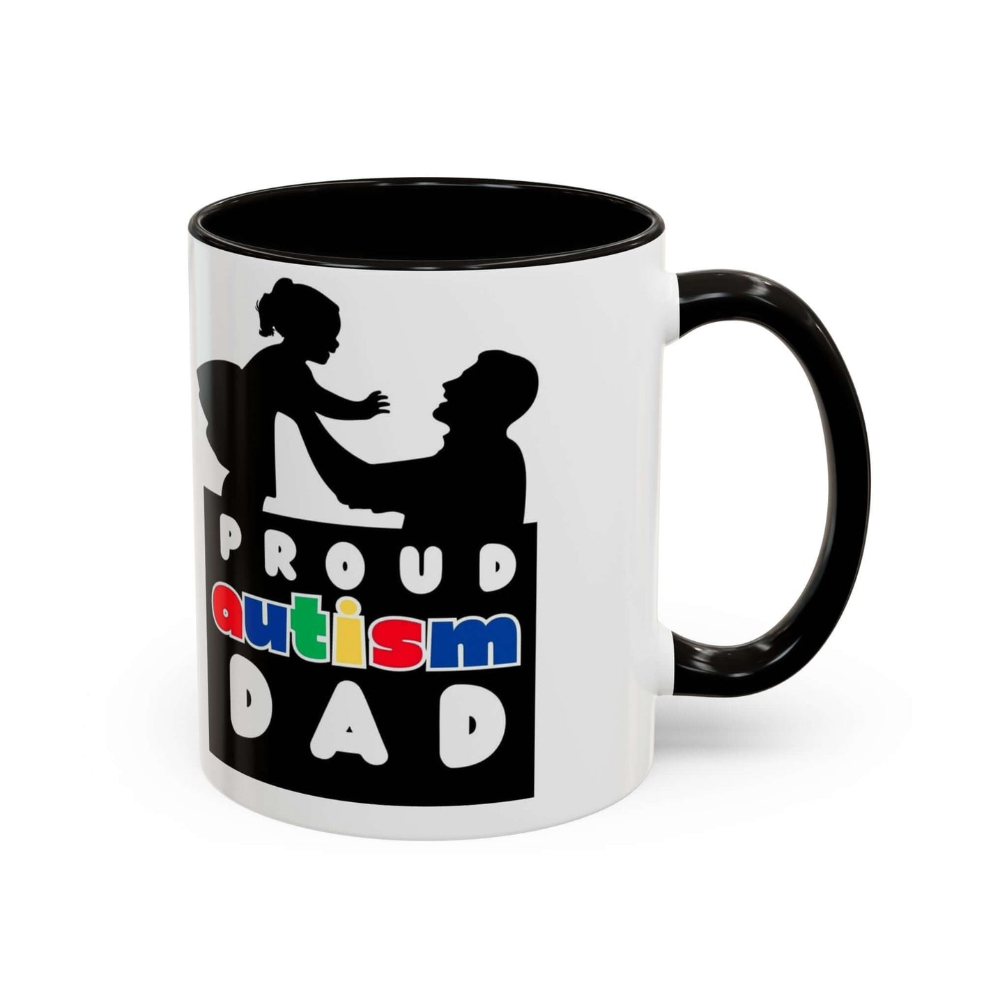 Autism Dad Multi Color Mug, Autism Spectrum Disorder, Neurodiversity Pride Merch, Autism Awareness, Inclusion Matters