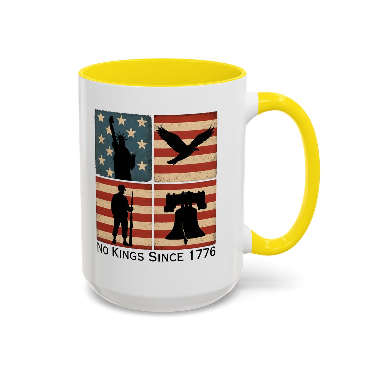No Kings Since 1776 Coffee Mug, Fourth of July Gift, Retro American Flag Mug, Land of the Free, Military Veteran Gift