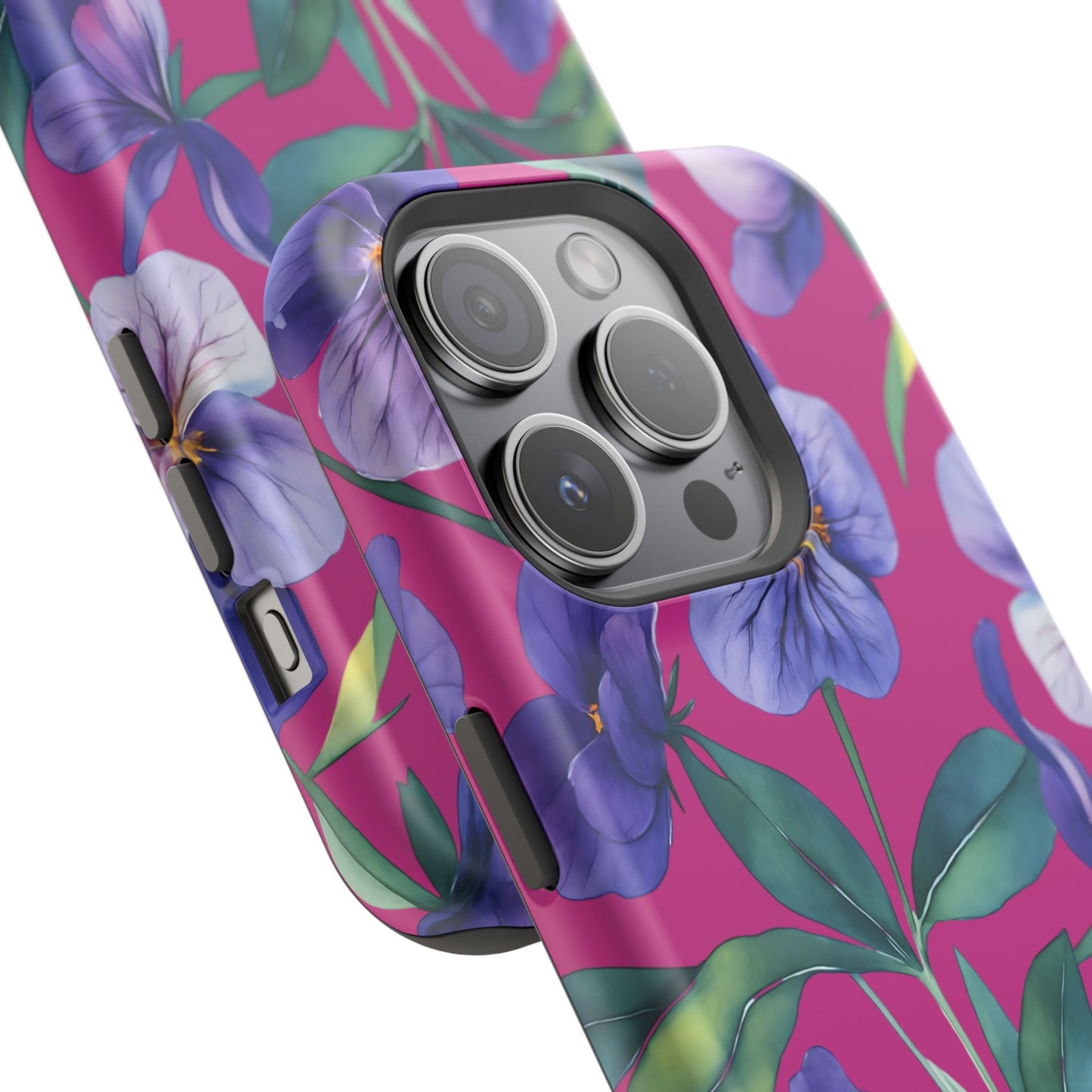 African Violet Floral Magnetic Tough Case, Summer Iphone Case, Wildflower Case, Flower Phone Cover, Stylish Phone Case