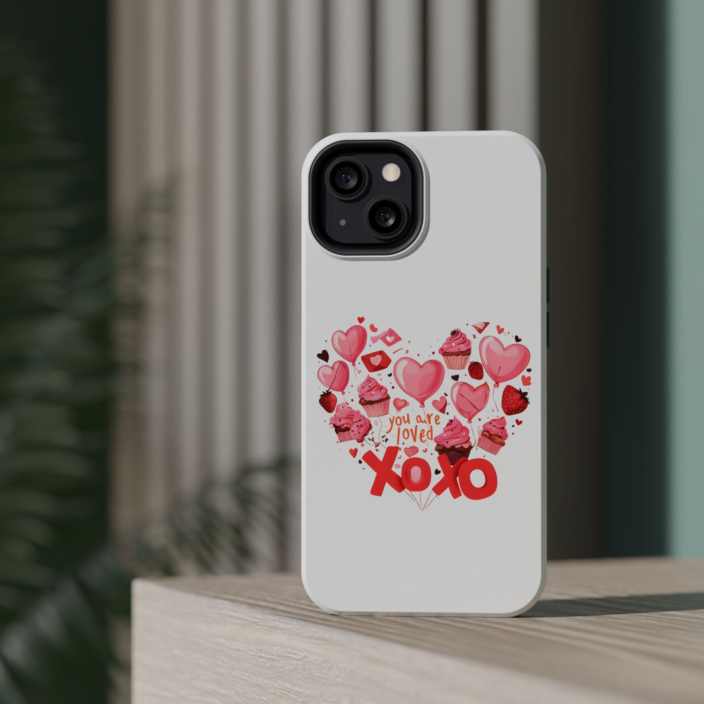 Valentine's Day Magnetic Tough Cases, Cute Phone Cover, Gift for Her, Love Heart Design, Personalizable Tech Accessory