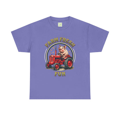 Potbelly Pig Farm Fresh Fun T-Shirt, Vintage Farmhouse Tee, Retro Pig Tractor Shirt, Animal Lover Gift, Country Life Apparel