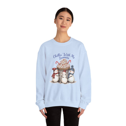 Chillin with my Snomies Sweatshirt, Snowman Apparel, Funny Snowman Shirt, Cute Snowman, Let It Snow, Snowman Lover Gift