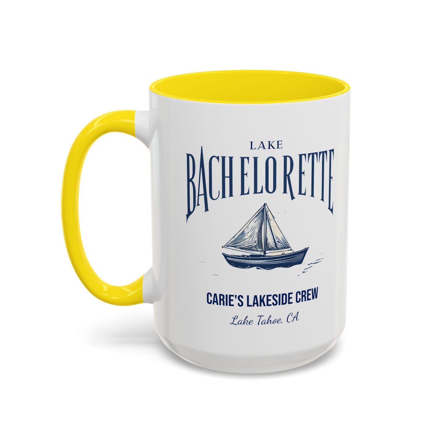 Let's Get Nauti Personalized Accent Coffee Mug, Sail Boat Hen Party Favor, Bachelorette Cruise, Bride Tribe, Camp Bach Gift