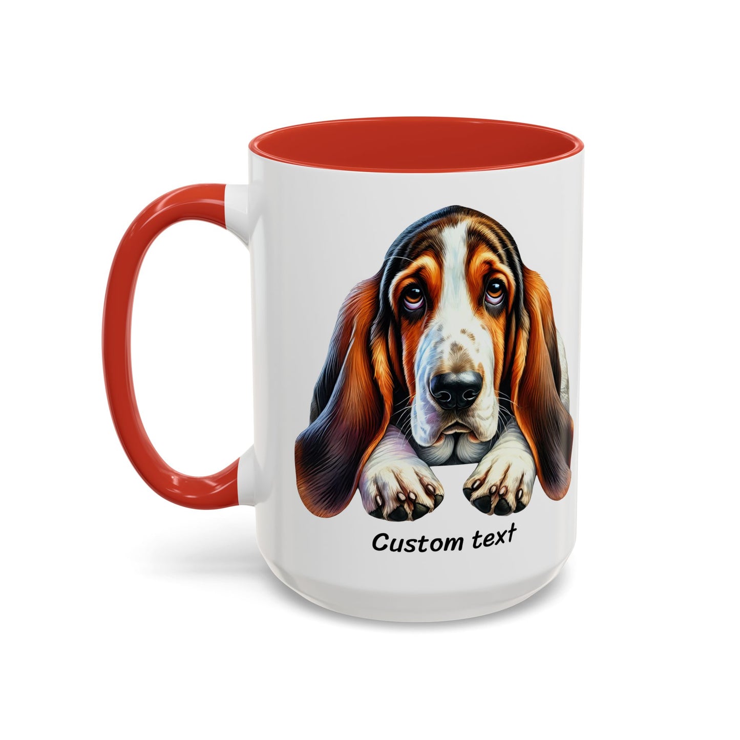 Funny Basset Hound Dog Lover Mug, Dog is Friendly, I am Not' Coffee Cup, Dog Mom Gift for Pet Lovers with Attitude and Humor