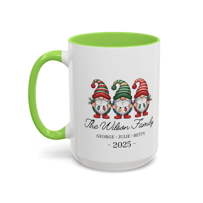 gnome mug, Personalized Family Gnome Christmas Mug, Custom Family Name 2025 Coffee Cup, Cute Holiday Gift for Family, Christmas Gnome Mug Keepsake