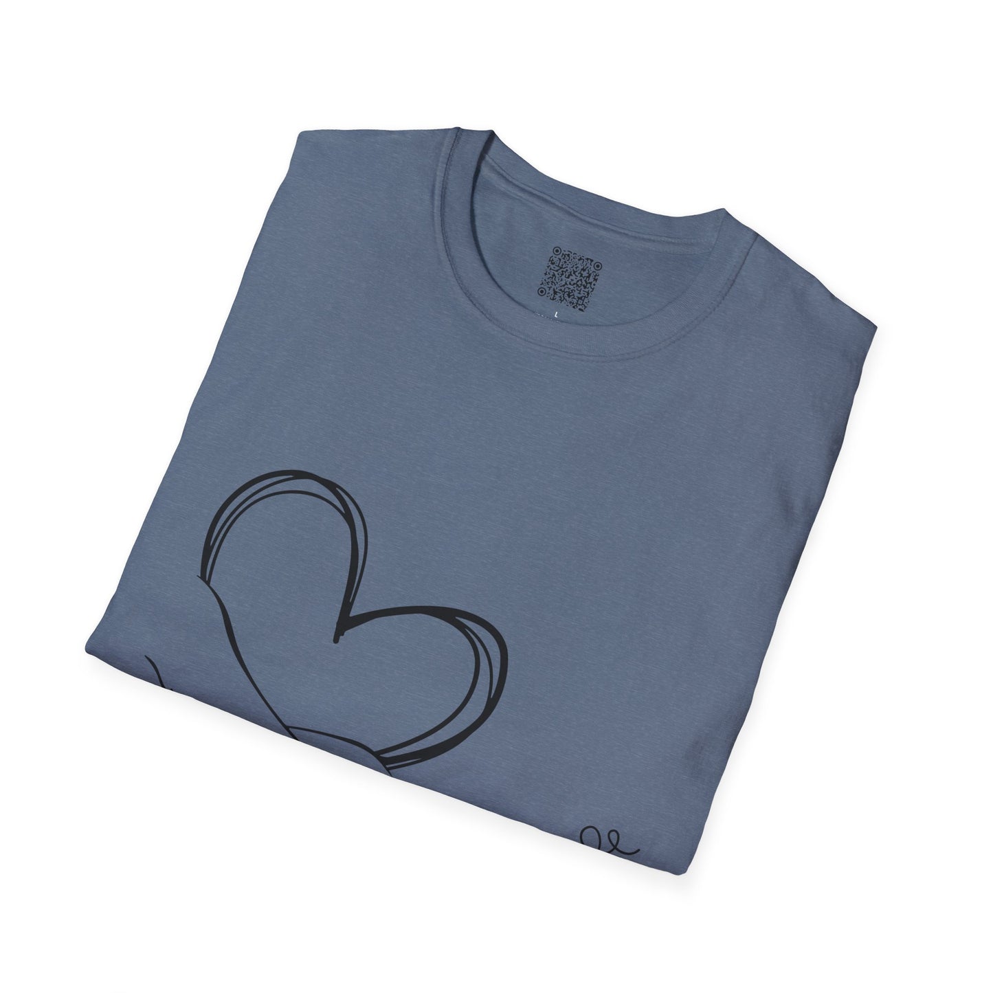 Paw in Hand Love Unisex Softstyle T-Shirt - Hand-Drawn Love Design
