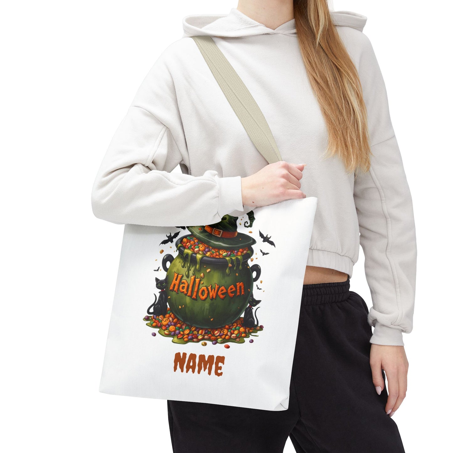 Custom Kids Halloween Trick or Treat Bag – Personalized Candy Tote Sack – Children’s Halloween Gift, Reusable Trick-or-Treat Tote