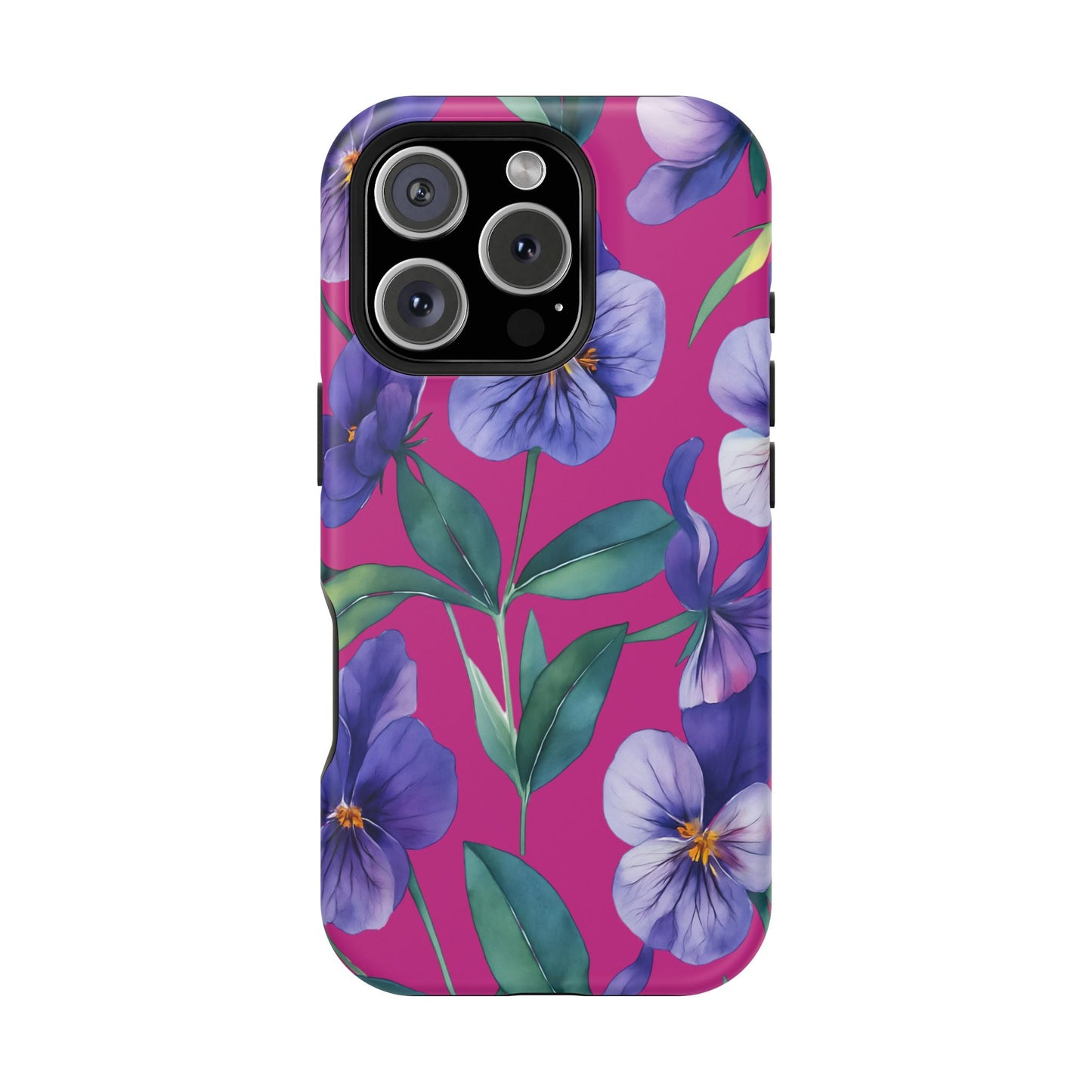African Violet Floral Magnetic Tough Case, Summer Iphone Case, Wildflower Case, Flower Phone Cover, Stylish Phone Case