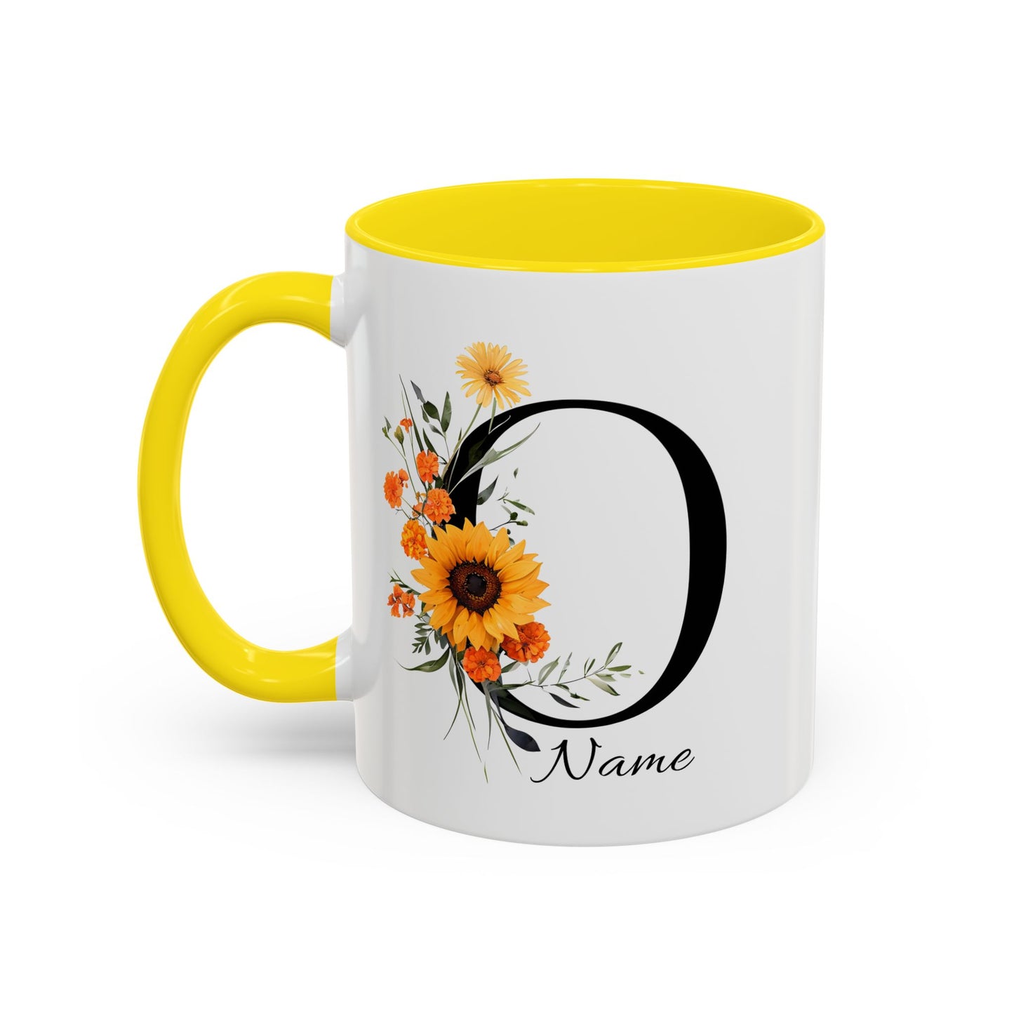 Personalized Floral Monogram - Letter O - Elegant Accent Coffee Mug – Personalized Mothers Day Gift