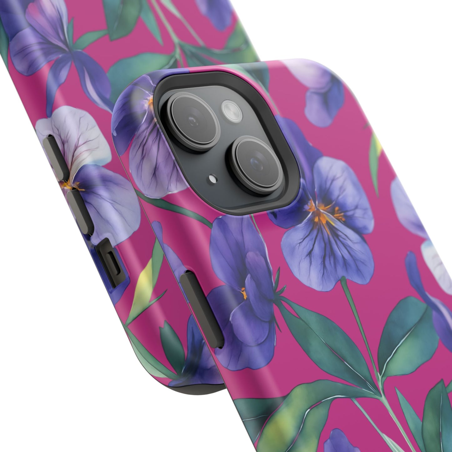 African Violet Floral Magnetic Tough Case, Summer Iphone Case, Wildflower Case, Flower Phone Cover, Stylish Phone Case