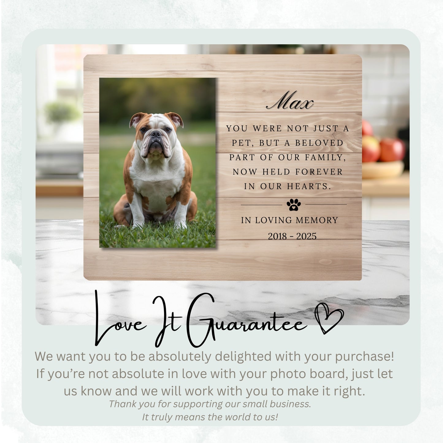 Sympathy Gift - In Loving Memory Pet Memorial Gifts - In Loving Memory Plaque - Horizontal
