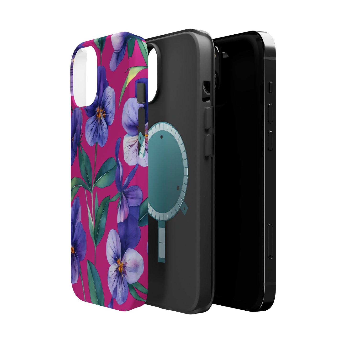 African Violet Floral Magnetic Tough Case, Summer Iphone Case, Wildflower Case, Flower Phone Cover, Stylish Phone Case