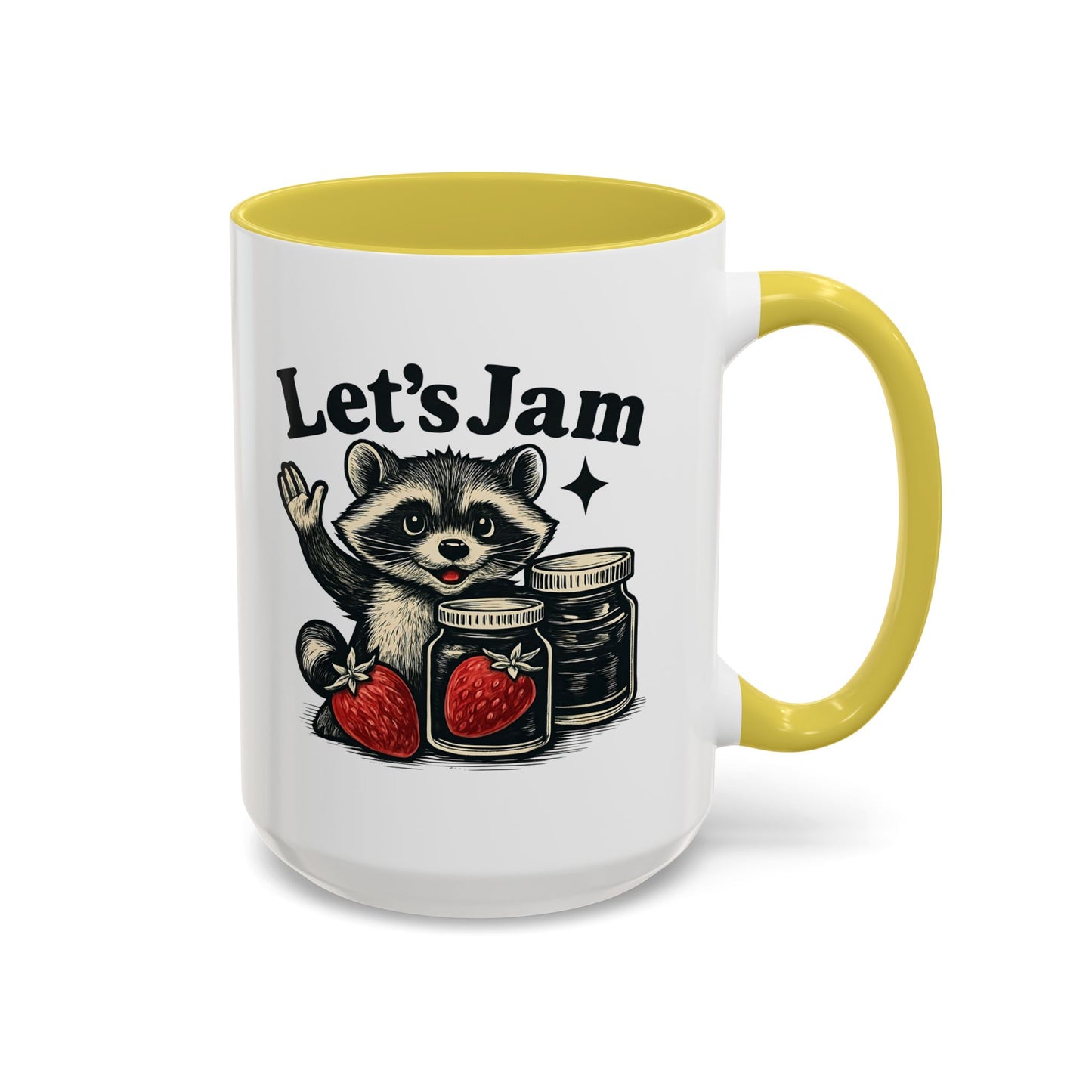 Racoon Mug, Racoon Gifts, Let's Jam Coffee Mug, Strawberry Mug, Cute Summer Mug, Raccoon Strawberry Mug, Funny Raccoon Mug, Trending Now