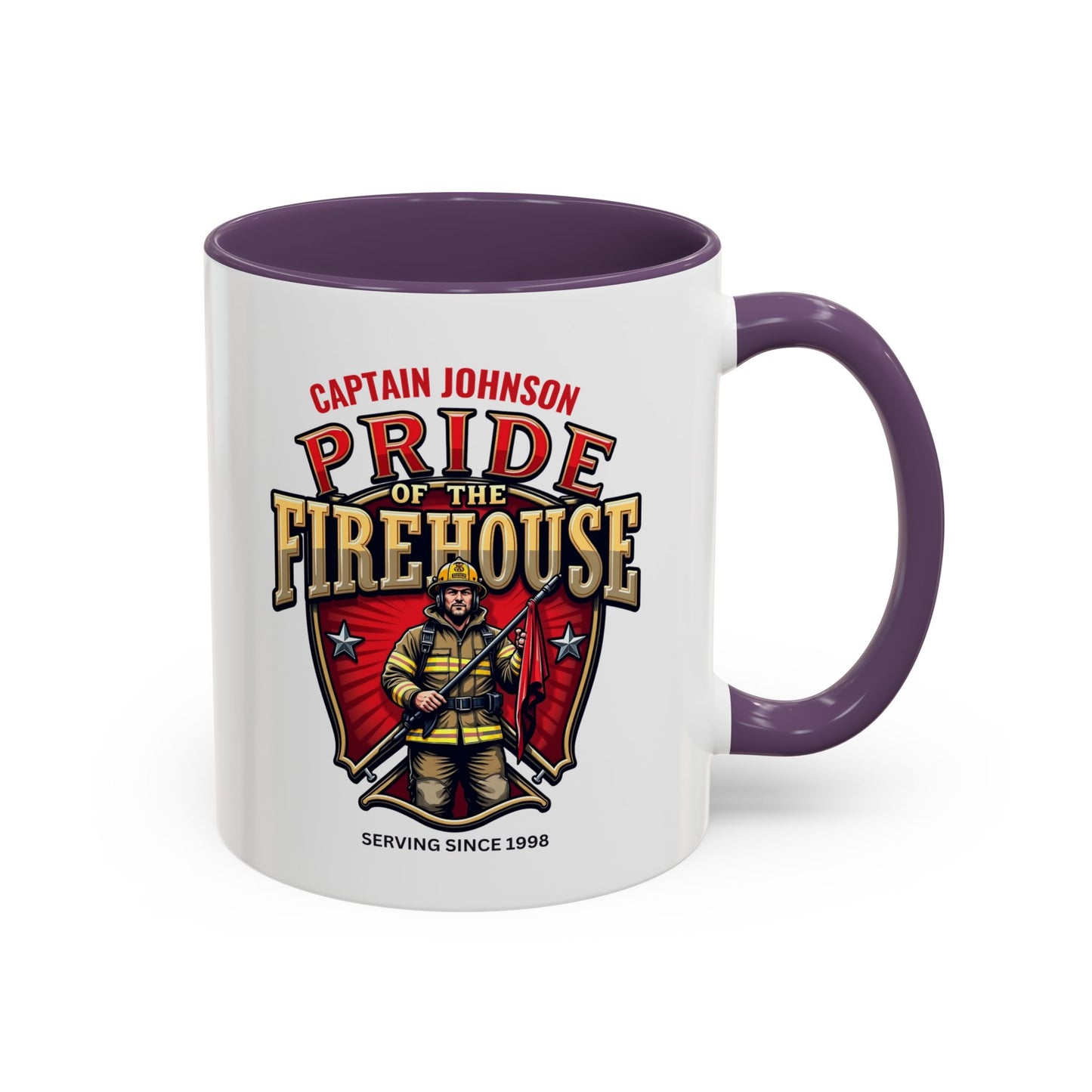 Personalized Pride of the Firehouse Shield Mug, Fire Department, Fire Fighter Gift, Firefighter Mug, Firefighter Dad Gift