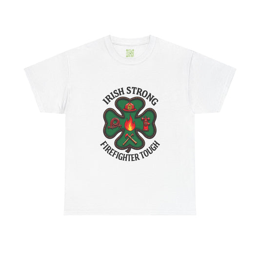 Irish Strong Firefighter Tough Unisex Heavy Cotton Tee, St. Patrick's Day Gift, Firefighter Apparel, Irish Pride Shirt, Unisex Tee
