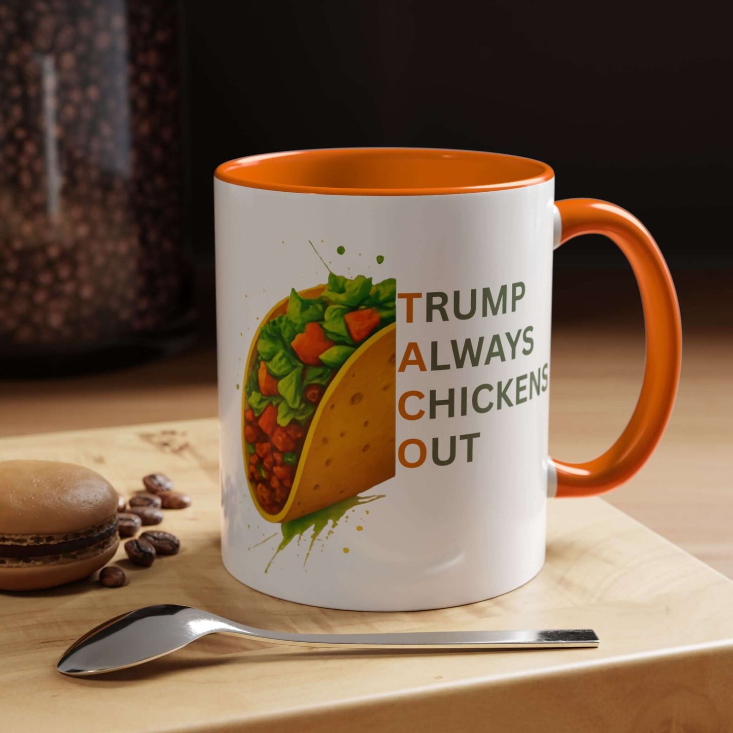 Trump Always Chickens Out TACO Mug, Subtle Anti Trump, Democrat Gift Mug, Funny Liberal Gift, Political Mug