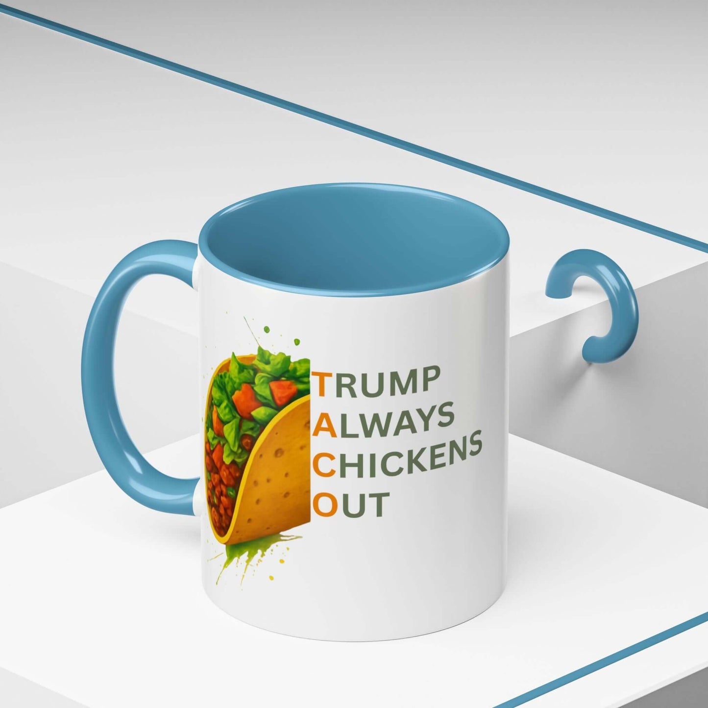 Trump Always Chickens Out TACO Mug, Subtle Anti Trump, Democrat Gift Mug, Funny Liberal Gift, Political Mug