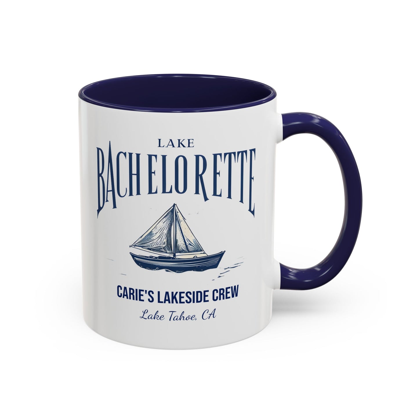 Let's Get Nauti Personalized Accent Coffee Mug, Sail Boat Hen Party Favor, Bachelorette Cruise, Bride Tribe, Camp Bach Gift