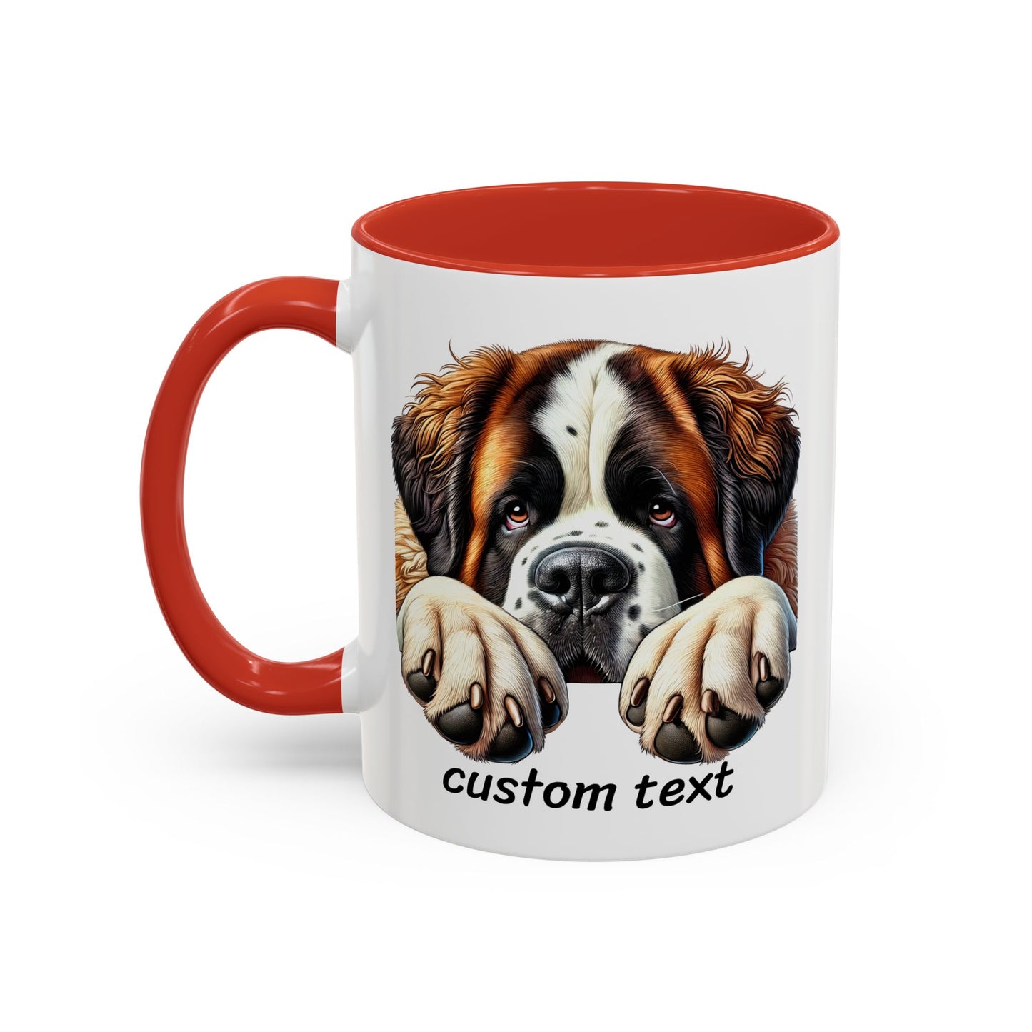 Funny Dog Lover Saint Bernard Accent Mug - "Dog is Friendly, I am Not"