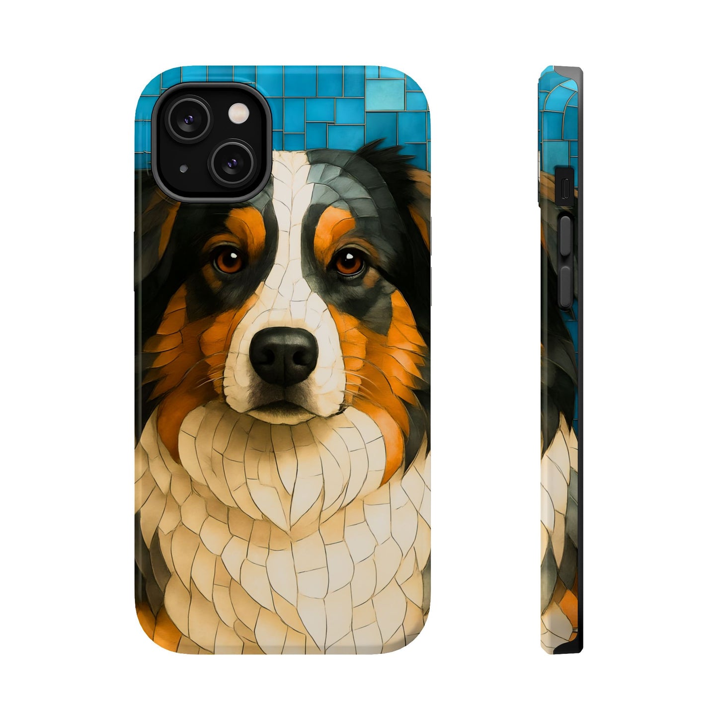 Australian Shepherd Mosaic Phone Case, iPhone Dog Case, Dog Lover Gift, Shepherd Dog Cover, Dog Phone Protector