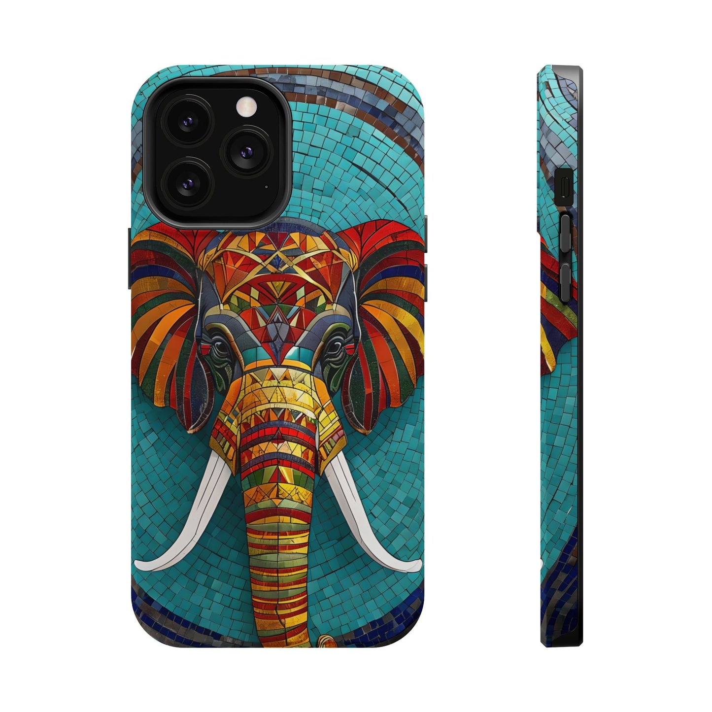 Artistic Elephant Phone Case, Elephant Case, Trendy iPhone Case, Elephant Lover Gift, Unique iPhone Case, Mosaic Design