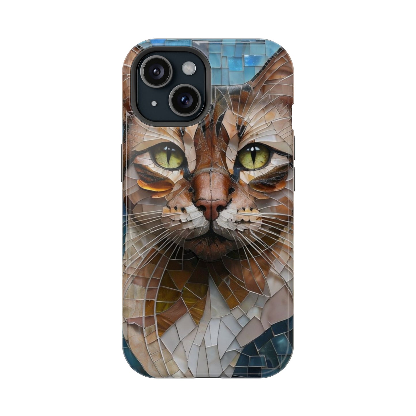 Crazy Cat Lady iPhone Case, Stained Glass Cat, Mosaic Cat Face, Pet Phone Case, iPhone Cat Case, Cat Gift